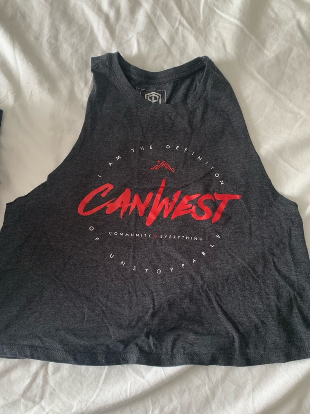 Women's dark grey Graphic Muscle Tank